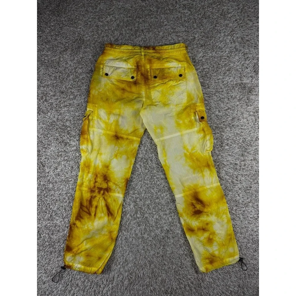 Palm Angels Tie-Dye Shell Cargo Pants Yellow Men's Size 46